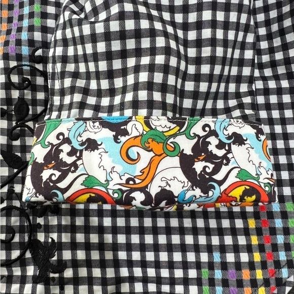 Robert Graham Flip Cuff Rainbow Gingham Plaid Check Embroidered Button Down XL - Picture 9 of 14